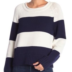 Frame Denim Stripe Cotton Blend Sweater Large